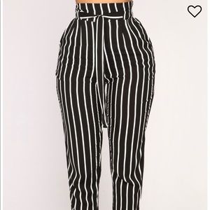 Black and white stripe pants